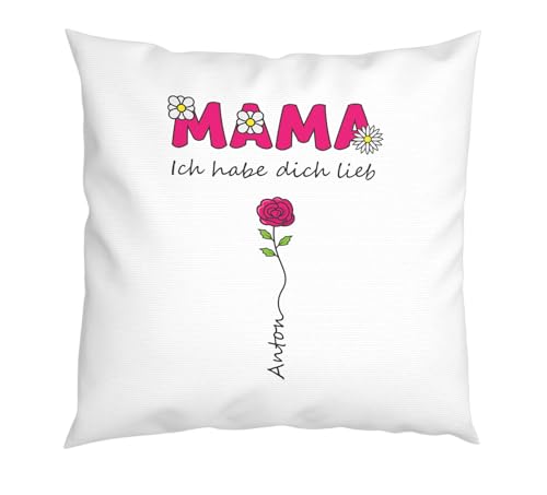 LIEBTASTISCH - Kissen - Geschenk für Mama - Muttertagsgeschenk von Kinder - Sohn - Tochter - Personalisiert - zum Muttertag - Geburtstag (1 Kind) von LIEBTASTISCH