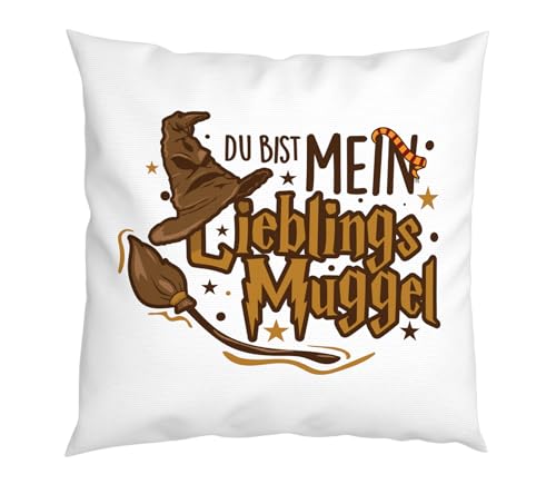 LIEBTASTISCH - Kissen mit romantischen Spruch - Du bist Mein Lieblings Muggel - Dekokissen für Verliebte Geburtstag - Geschenkidee - Sie & Ihn von LIEBTASTISCH