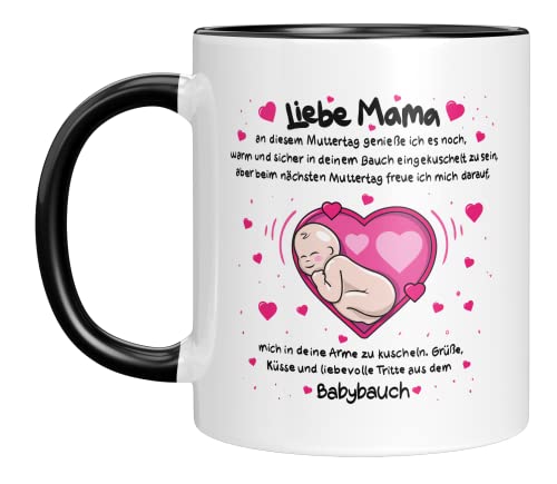 LIEBTASTISCH - Liebe Mama - Muttertag - Geschenk für eine werdende Mama - Muttertag - Geschenkidee - Muttertagsgeschenk - Mamatasse (Schwarz, Liebe Mama) von LIEBTASTISCH