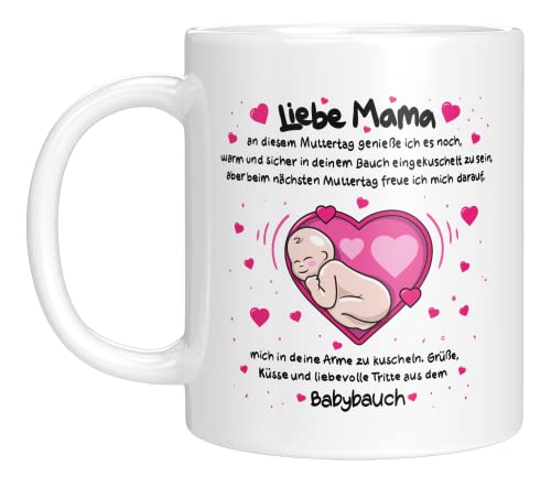 LIEBTASTISCH - Liebe Mama - Muttertag - Geschenk für eine werdende Mama - Muttertag - Geschenkidee - Muttertagsgeschenk - Mamatasse (Weiß, Liebe Mama) von LIEBTASTISCH