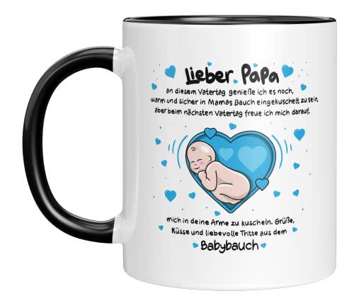 LIEBTASTISCH - Lieber Papa - Muttertag - Geschenk für eine werdende Väter- Vatertag - Geschenkidee - Vatertagsgeschenk- Papatasse (Schwarz, Lieber Papa) von LIEBTASTISCH