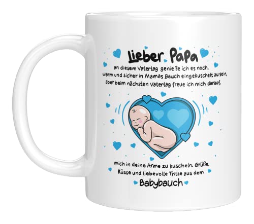 LIEBTASTISCH - Lieber Papa - Vatertag - Geschenk für eine werdende Väter - Geschenkidee - Vatertagsgeschenk - Papatasse (Weiß, Lieber Papa) von LIEBTASTISCH