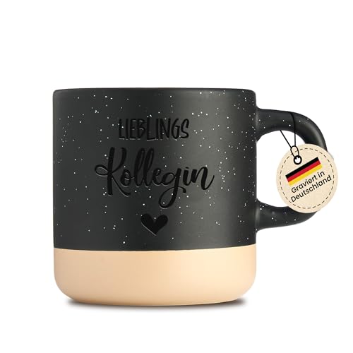 LIEBTASTISCH - Lieblingskollegin - Geschenk für Kollegin im Büro, Arbeit - Abschiedsgeschenk - Gravur - 360 ml - Geschenkidee zum Abschied - Schwarz von LIEBTASTISCH