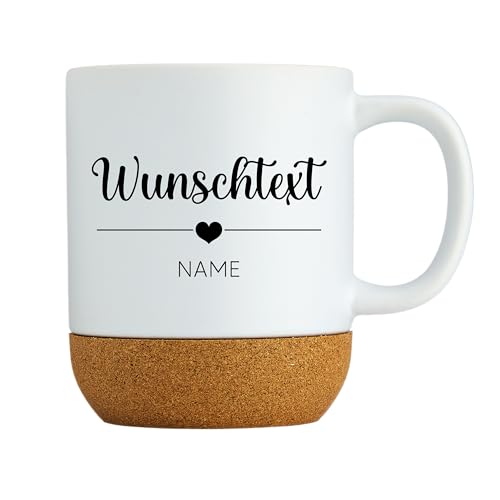 LIEBTASTISCH - Personalisierte Tasse mit Wunschtext, Personalisierte Tasse mit Namen oder eigenem Text, Kaffeetasse personalisiert, Keramikbecher mit Deckel von LIEBTASTISCH