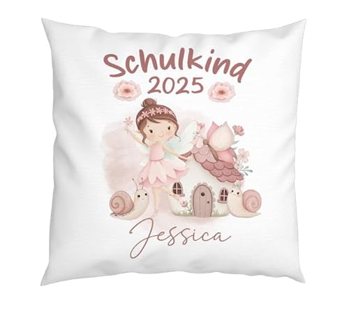 LIEBTASTISCH - Personalisiertes Kissen für Kinder mit Namen - für Mädchen - Geschenkidee - Einschulung - Prinzessin - Schultüte - 2025 von LIEBTASTISCH