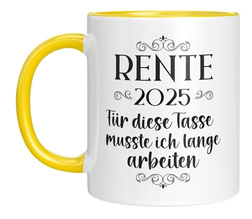 LIEBTASTISCH - Rente 2025 - Für diese Tasse musste ich lange arbeiten - Geschenk zum Ruhestand - Mann - Renteneintritt - Abschiedsgeschenk - Schwarz von LIEBTASTISCH