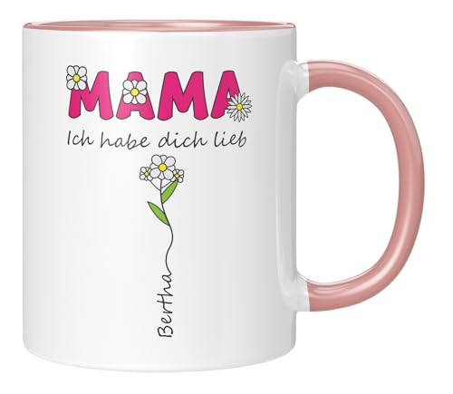 LIEBTASTISCH - Tasse - Geschenk für Mama - Muttertagsgeschenk von Kinder - Sohn - Tochter - Personalisiert - zum Muttertag - Geburtstag - (1 Kind, Rosa) von LIEBTASTISCH