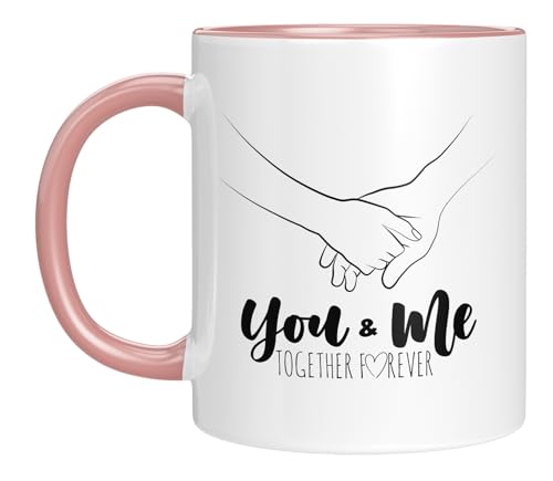 LIEBTASTISCH - Tasse für Paare - You & Me Together forever - Valentinstageschenk - Für Paare - Ehemann - Ehefrau - Ich liebe dich - Für immer - Geburtstagsgeschenk (Rosa) von LIEBTASTISCH