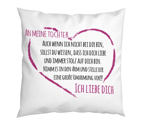 LIEBTASTISCH - An meine Tochter, auch wenn ich Nicht bei dir Bin - Geschenk an Meine Tochter - Geschenke - Geschenkidee - Sehr persönlich - Kissen mit Füllung Geburtstag von LIEBTASTISCH