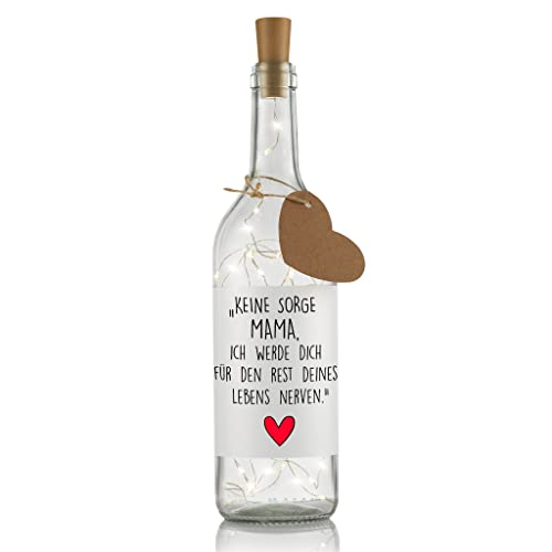 LIEBTASTISCH Flaschenlicht mit SpruchKeine Sorge Mama, ich werde Dich für den Rest deines Lebens Nerven. - Muttertagsgeschenk - Geschenk zum Muttertag - LED Beleuchtung - Dekolicht LIEBTASTISCH Flaschenlicht mit SpruchKeine Sorge Mama, ich werde Dich für den Rest deines Lebens Nerven. - Muttertagsgeschenk - Geschenk zum Muttertag - LED Beleuchtung - Dekolicht von LIEBTASTISCH