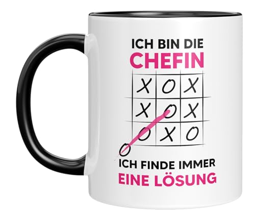 Lustige Tasse mit Spruch | Ich bin die Chefin, ich finde immer eine Lösung | Mit Tic Tac Toe-Motiv | Geschenkidee für den Bossin | Kaffeebecher 330 ml - Geschenk Lustige Tasse mit Spruch | Ich bin die Chefin, ich finde immer eine Lösung | Mit Tic Tac Toe-Motiv | Geschenkidee für den Bossin | Kaffeebecher 330 ml - Geschenk von LIEBTASTISCH