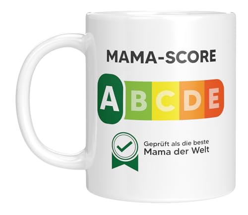 Lustige Tasse mit Spruch | Mama-Score | Geprüft als beste Mama der Welt | Geschenkidee | Kaffeebecher 330 ml von LIEBTASTISCH