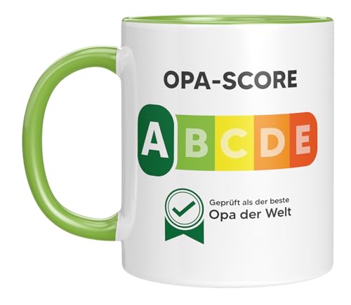 Lustige Tasse mit Spruch | Opa-Score | Geprüft als bester Opa der Welt | Geschenkidee | Kaffeebecher 330 ml von LIEBTASTISCH