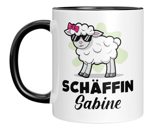 Personalisierte Tasse mit Namen - Schäffin - Geschenkidee - Chefin - Frau - Freundin - Geburtstagsgeschenk - Motivtasse - Schaf von LIEBTASTISCH