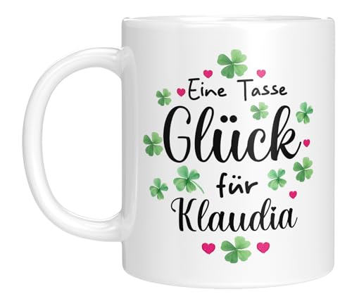 Personalisierte Tasse mit Namen und Spruch - Eine Tasse Glück - Geschenkidee - Frau - Freundin - Kollegin - Geburtstagsgeschenk - Spruchtasse von LIEBTASTISCH