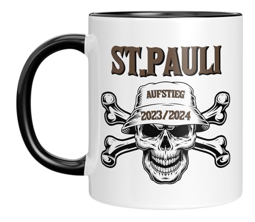 St.Pauli Tasse - Aufstieg Skull 23-24 - Fussball - Geschenk (Schwarz) von LIEBTASTISCH