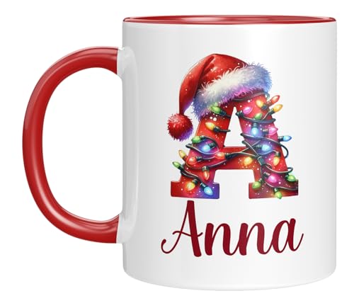 Tasse mit Namen personalisiert - Weihnachtstasse - Namenstasse - Weihnachten- Weihnachtliches Motiv mit Anfangsbuchstaben - Nikolausgeschenk Tasse mit Namen personalisiert - Weihnachtstasse - Namenstasse - Weihnachten- Weihnachtliches Motiv mit Anfangsbuchstaben - Nikolausgeschenk von LIEBTASTISCH