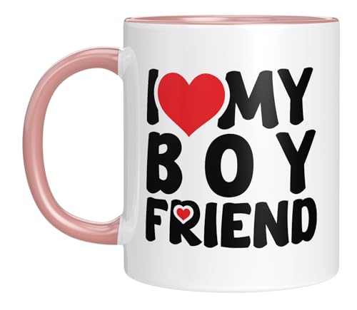 Tasse mit Spruch - I love my Boyfriend - Kaffeetasse mit Herz - für Freundin/Frau - Geschenkidee - Valentinstag - Geburtstagsgeschenk - Jahrestag von LIEBTASTISCH