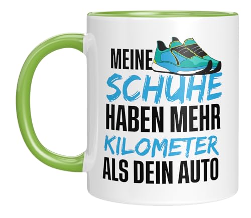 Tasse mit Spruch - Meine Schuhe haben mehr Kilometer als dein Auto - witzig - Läufer - Jogger - Geschenkidee - Mann - Männer - Humor Tasse mit Spruch - Meine Schuhe haben mehr Kilometer als dein Auto - witzig - Läufer - Jogger - Geschenkidee - Mann - Männer - Humor von LIEBTASTISCH