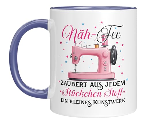 Tasse mit Spruch | Näh-Fee - Zaubert aus jedem Stückchen Stoff ein kleines Kunstwerk | Geschenkidee für Nähliebhaber | Kaffeebecher 330 ml von LIEBTASTISCH