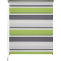 LIEDECO Doppelrollo »Mini Tricolor«, grau/weiß/grün, Polyester - gruen von LIEDECO