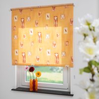 Liedeco Seitenzugrollo "Blumen orange", Lichtschutz, Sichtschutz, mit Bohren/ohne Bohren, freihängend von LIEDECO