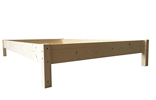 LIEGEWERK Holzbett Futonbett 160x200 Bett Holz Massivholzbett Bettgestell massiv Doppelbett (160cm x 200 cm) von LIEGEWERK