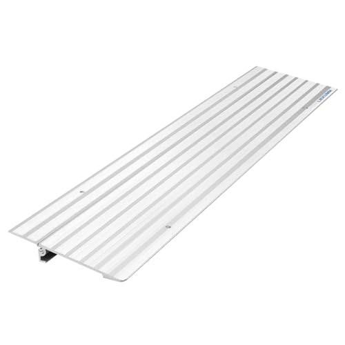 LIEKUMM Türschwellenrampe 2,5 cm Höhe, 360kg Tragkraft Aluminium Rollstuhlrampe mit Verstellbarer Höhe, rutschfest Bordsteinrampe für Rollstuhl, Elektro-Rollstuhl, Kinderwagen von LIEKUMM