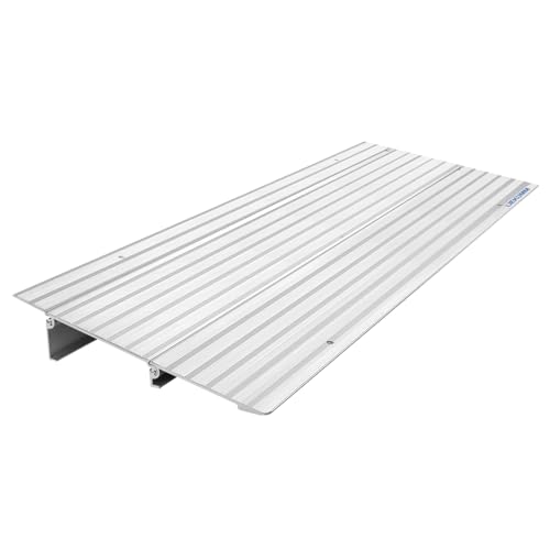 LIEKUMM Türschwellenrampe 5 cm Höhe, 360kg Tragkraft Aluminium Rollstuhlrampe mit Verstellbarer Höhe, rutschfest Bordsteinrampe für Rollstuhl, Elektro-Rollstuhl, Kinderwagen von LIEKUMM