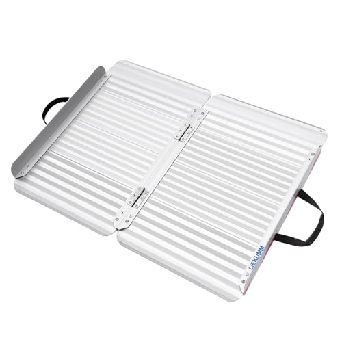 LIEKUMM Rollstuhlrampe 66 cm, 85 cm Verbreitert Rollstuhlrampe für Treppen, 400 kg Tragkraft Aluminium Rampe für Rollstuhl, Stufen, Bordsteine, Schwellenrampe für Elektro-Rollstuhl, Kinderwagen von LIEKUMM