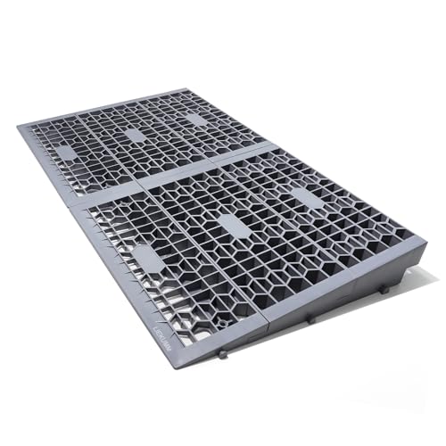 LIEKUMM Türschwellenrampe 7,5 cm Hoch, 1400 kg Tragkraft Tragbare Modular Rampe für Türschwellen, Schwellenrampe für Zuhause, Stufen, Bordsteine, Elektro-Rollstuhl, Scooter, Motorrad von LIEKUMM