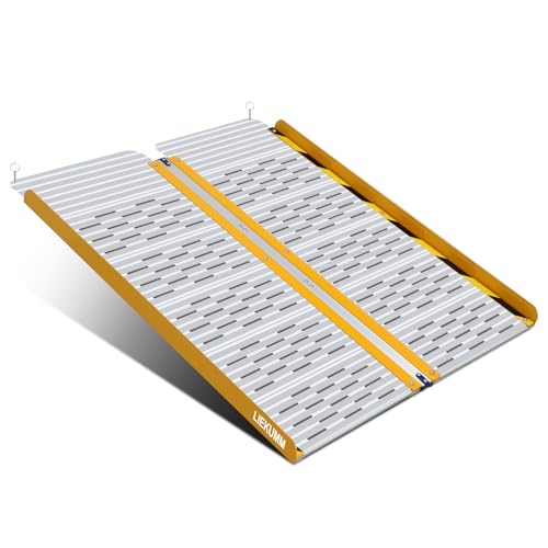 LIEKUMM Rollstuhlrampe Klappbar 91 cm, 300 kg Tragkraft, Rollstuhlrampe für Treppen & Türschwellen, Auffahrrampe Rollstuhl aus Aluminium, Rampe für Rollstuhl Zuhause von LIEKUMM