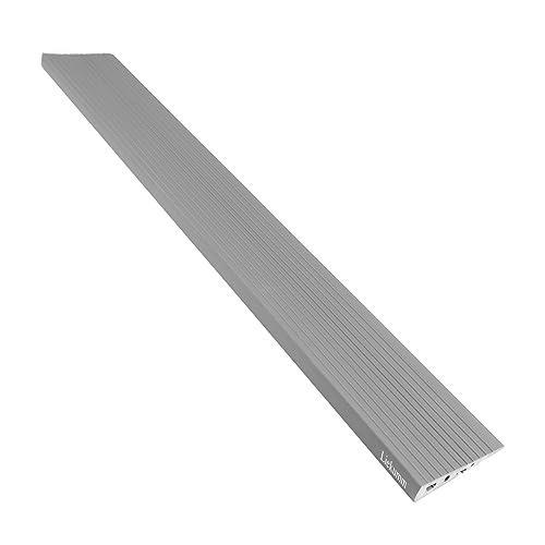 LIEKUMM 2,5 cm Höhe PVC Türschwellenrampe, 800 kg Tragkraft Türschwellenrampe Saugroboter, Rollstuhlrampe für Innen- und Außenbereich, Schwellenrampe für Elektro-Rollstuhl, Kinderwagen, Garage, Grau von LIEKUMM