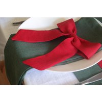 Grüne Leinenserviette/Weiches Leinenservietten-Set Leinenservietten Auf Gehrung Mit Geschliffener Oberfläche Nach Maß in Verschiedenen Farben von LIEMHOME