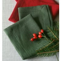 Grüne Leinenserviette/Weiches Leinenservietten-Set Leinenservietten Auf Gehrung Mit Geschliffener Oberfläche Nach Maß in Verschiedenen Farben von LIEMHOME