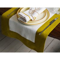 Langer Leinen Tischläufer. Tischläufer Mit Borte. Weicher Gedoppelter Сuscty Langer Leinen Tischläufer. Tischläufer Mit Borte. Weicher Gedoppelter Сuscty von LIEMHOME