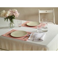 Rosa Leinen Tischset. Tischsets Mit Borte. Vorgewaschenes Esstisch Tischset Set. Valentinstag Geschenk Rosa Leinen Tischset. Tischsets Mit Borte. Vorgewaschenes Esstisch Tischset Set. Valentinstag Geschenk von LIEMHOME