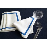 Softed Leinen Servietten Set. Serviette Mit Borte. Premium Schneiderei. Personalisierte Leinenservietten in Verschiedenen Farben Und Größen von LIEMHOME