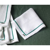 Softed Leinen Servietten Set. Auf Gehrung Geschnittene Ecken Leinenservietten. Serviette Mit Borte. Individuelle Verschiedenen Farben, Größen von LIEMHOME