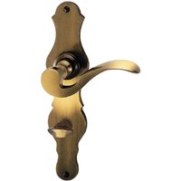 Türdrücker Modell Löffel Langschildgarnitur Messing bronziert Türbeschlag Klinke wc din Norm von LIENBACHER