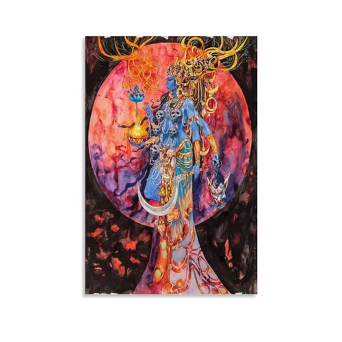Kali Goddess Poster Dekorative Malerei Leinwand Wandkunst Wohnzimmer Poster Schlafzimmer Malerei, Leinwand Kunst Poster Und Wandkunst Bilddruck Moderne Familienzimmer Dekor 24x36inch(60x90cm) von LIETEX