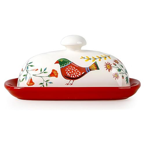 Ceramic Butter Dish with Lid Birf Pattern Butter Keeper for Countertop, Airtight Cheese and Butter Storage Container Ceramic Butter Dish with Lid Birf Pattern Butter Keeper for Countertop, Airtight Cheese and Butter Storage Container von LIEWEI Boutique Shop UK
