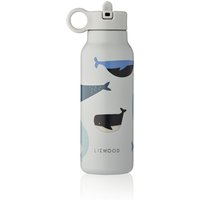 LIEWOOD - Falk Wasserflasche, 350 ml, whales / cloud blue von LIEWOOD A/S