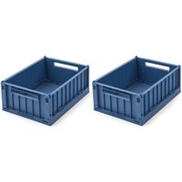 LIEWOOD - Weston Aufbewahrungsbox, 25 x 18 x 9,5 cm, indigo blue (2er-Set) von LIEWOOD