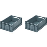 LIEWOOD - Weston Aufbewahrungsbox, 25 x 18 x 9,5 cm, whale blue (2er-Set) von LIEWOOD