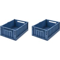 LIEWOOD - Weston Aufbewahrungsbox, 36 x 25 x 13,5 cm, indigo blue (2er-Set) von LIEWOOD