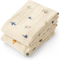 LIEWOOD - Lewis Musselintücher aus Bio-Baumwolle, Aviator, ecru (2er-Set) von LIEWOOD