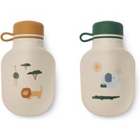 LIEWOOD - Lizzie Smoothieflasche inkl. Löffel, Safari, sandy mix (2er-Set) von LIEWOOD