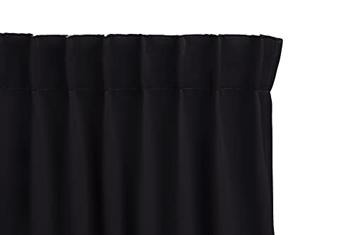 LIFA LIVING 1x Blickdichter Vorhang mit Haken in Schwarz, 250 x 150 cm (L x B) Verdunkelungsvorhang, Vorhang für Schlafzimmer, Wohnzimmer von LIFA LIVING