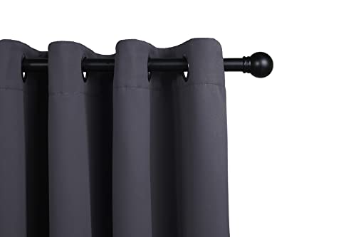 LIFA LIVING 1x Grauer Blickdichter Vorhang mit Ösen, 250 x 150 cm (L x B) Verdunkelungsvorhang mit Ringen, Vorhang für Schlafzimmer, Wohnzimmer von LIFA LIVING